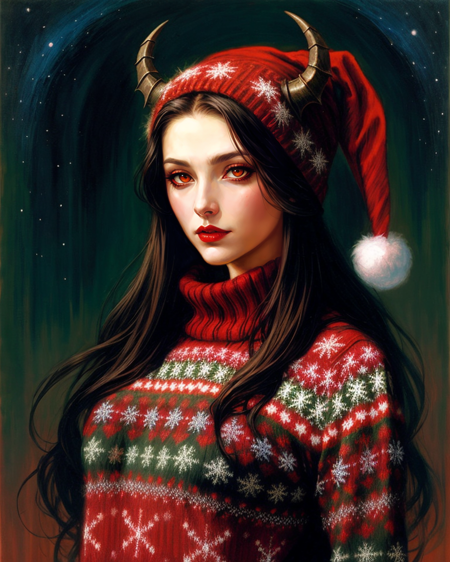 01428-2816015744-demon woman wearing a christmas sweater, upper body, art by gerald brom.png